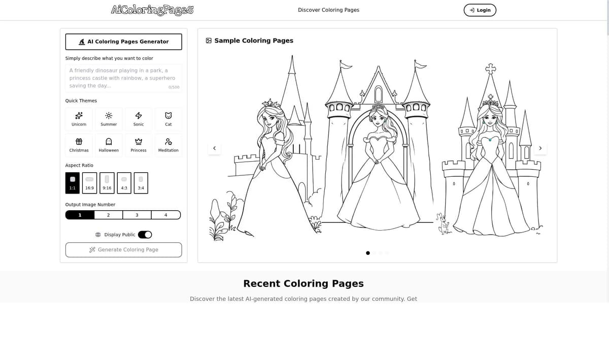 AI Coloring Pages Generator