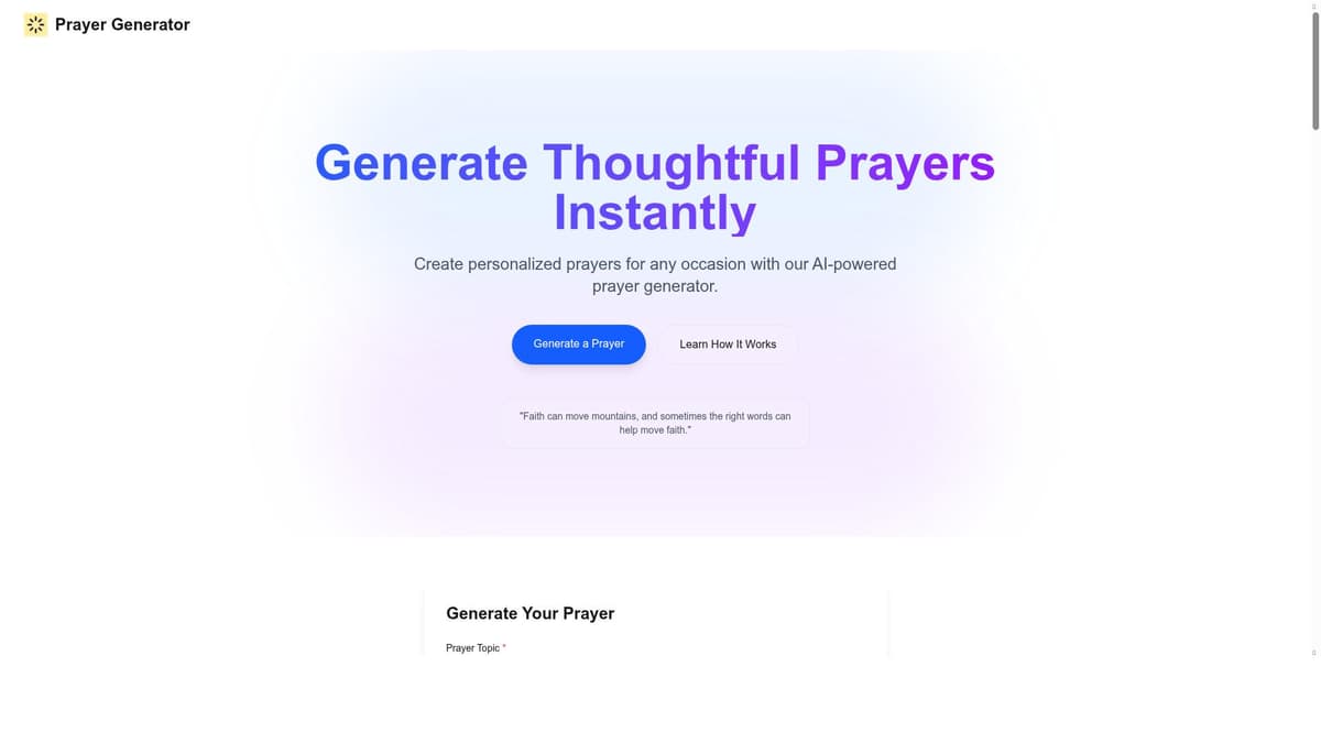 Prayer Generator