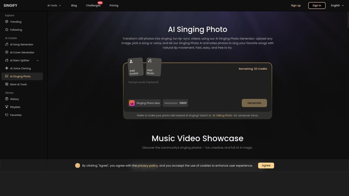 Singify AI Singing Photo