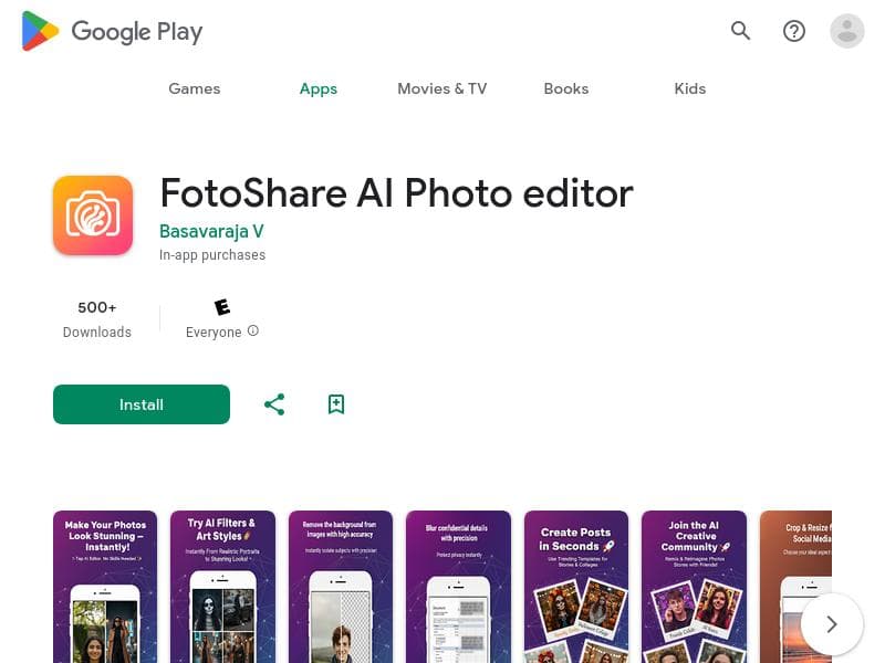 FotoShare AI Photo editor