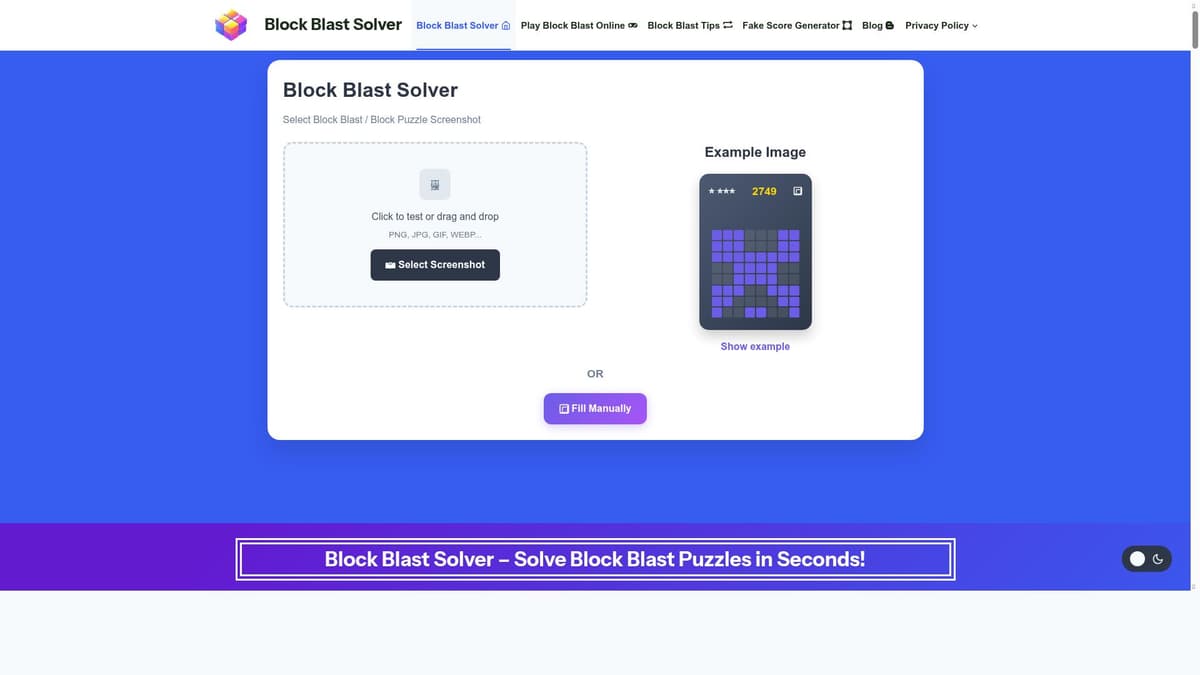 Block Blast Solver