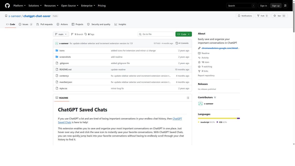ChatGPT Saved Chats