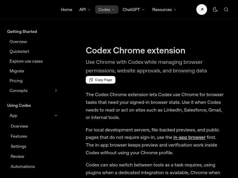 Codex in Chrome