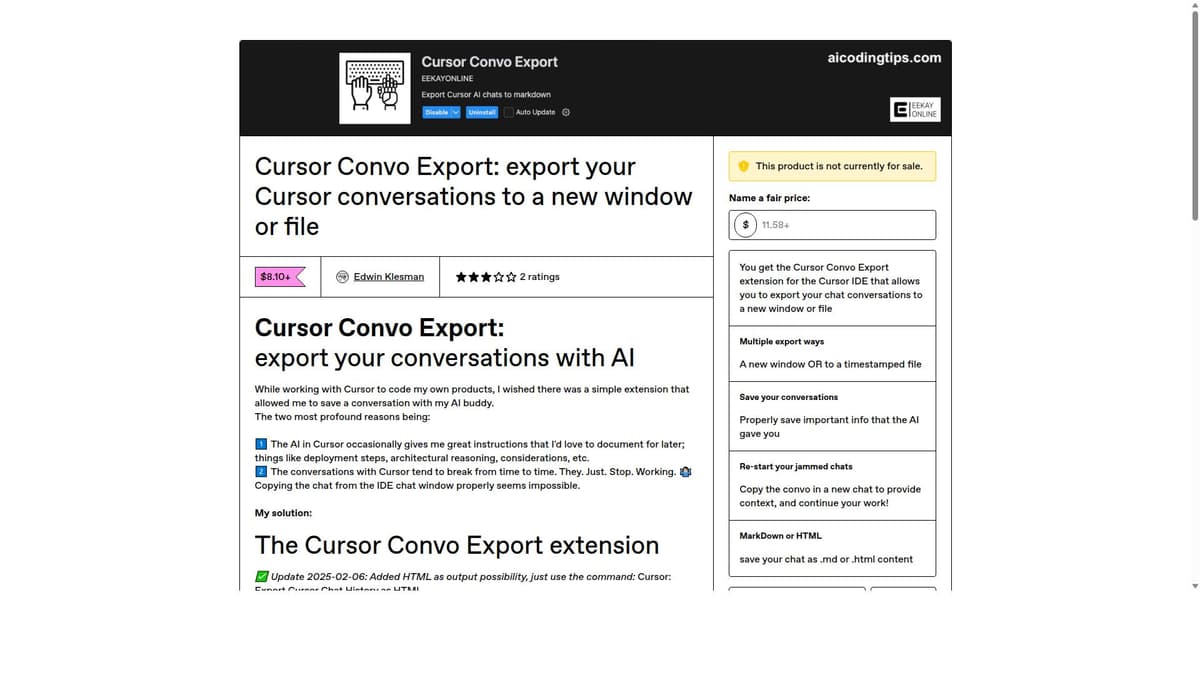 Cursor Convo Export