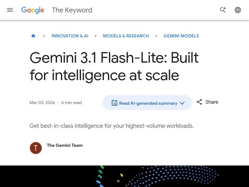 Gemini 3.1 Flash-Lite