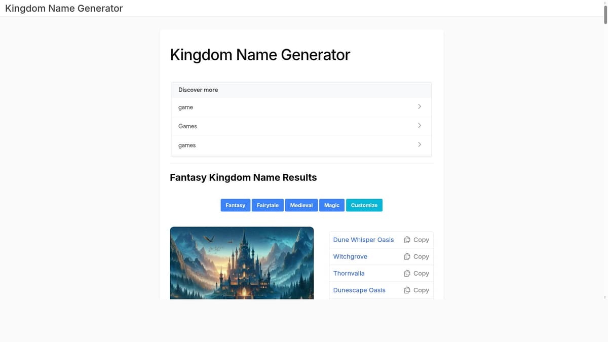 kingdom Name Generator
