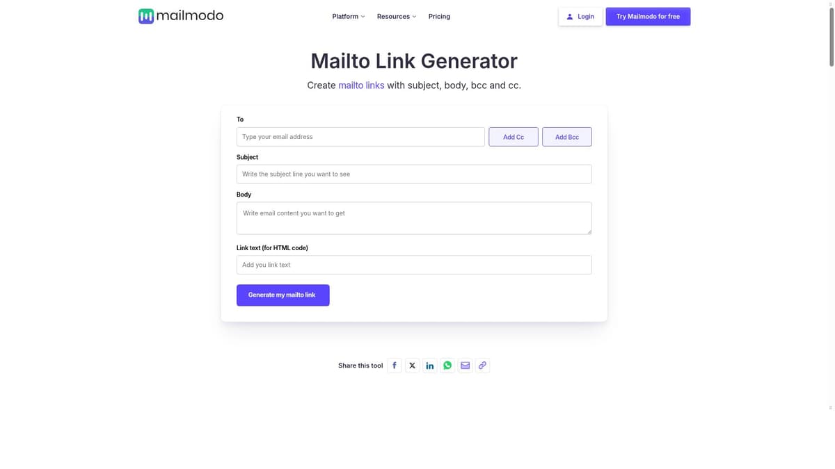 Mailto Link Generator