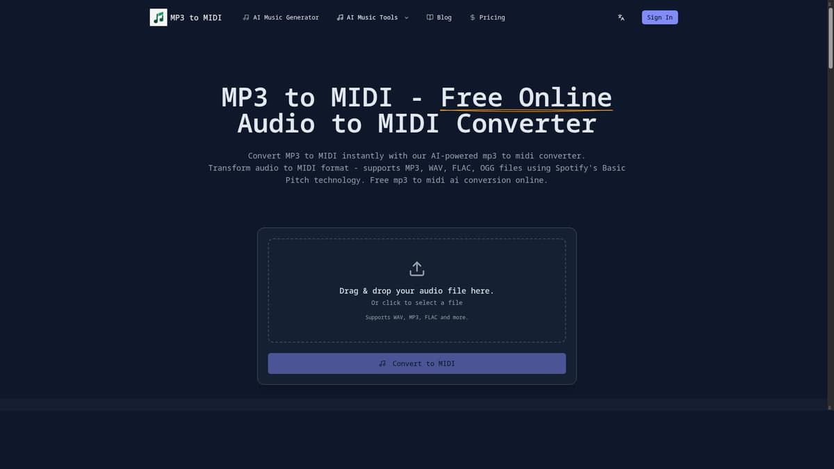 MP3 to MIDI Converter