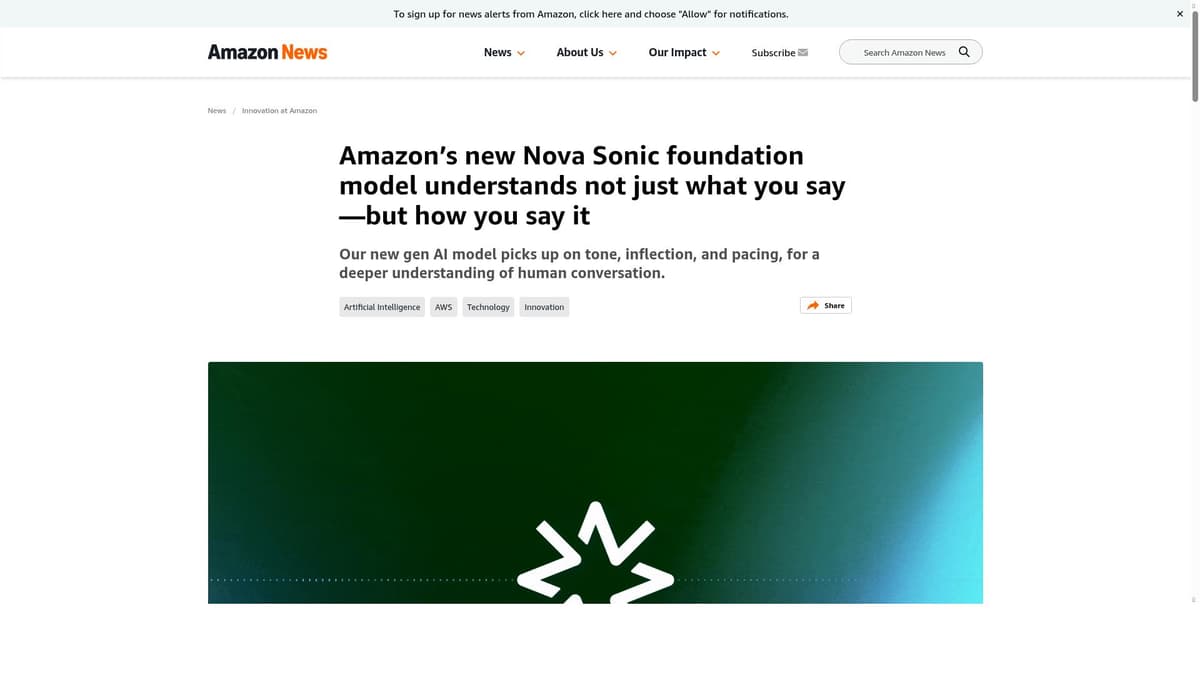 Amazon Nova Sonic