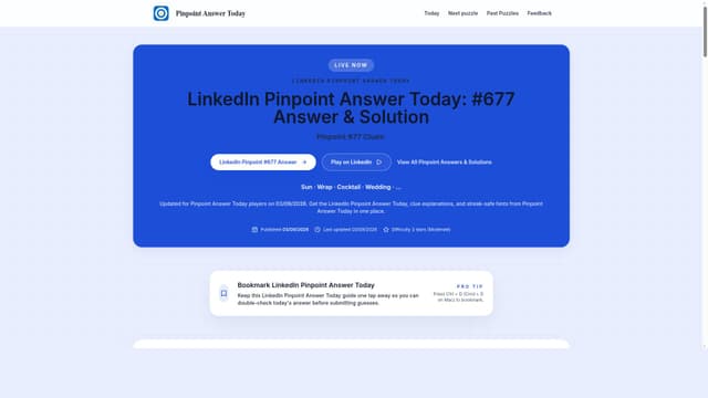 Pinpoint Answer Today