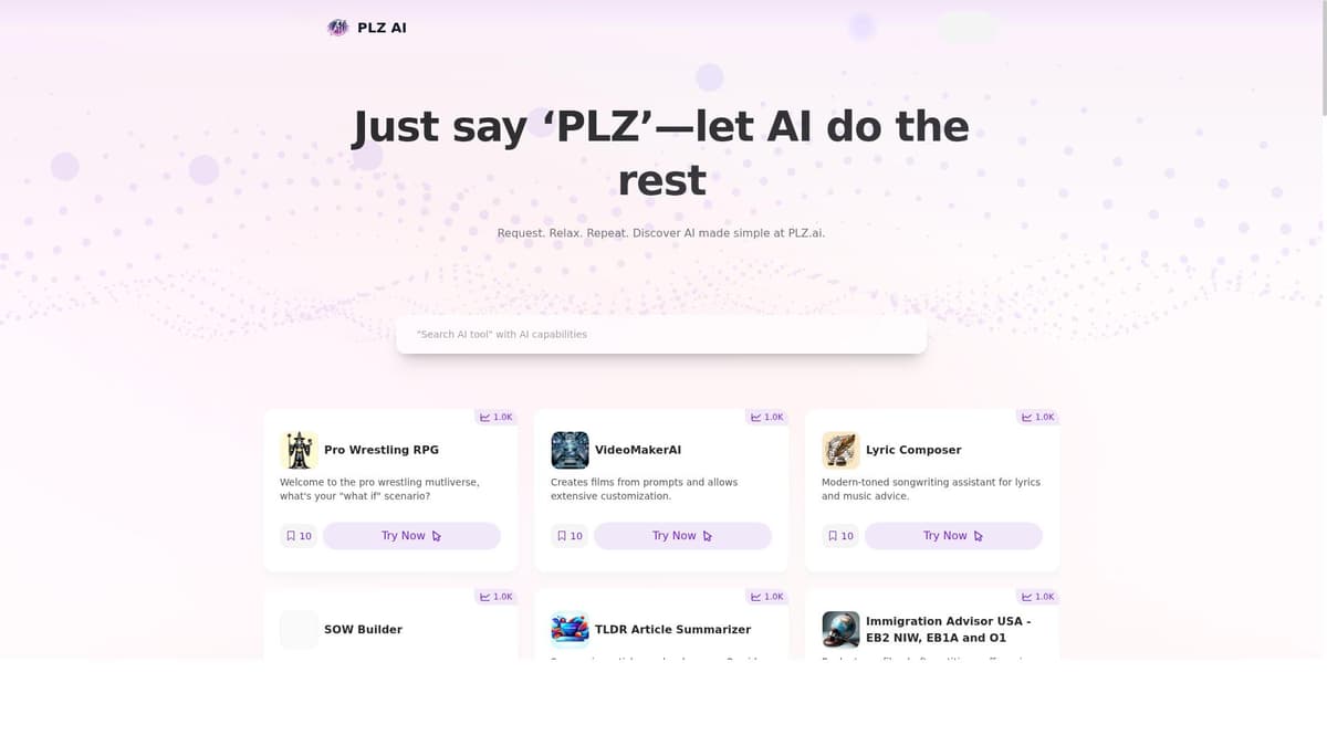 Plz.ai: The Best Comprehensive AI Tool Directory