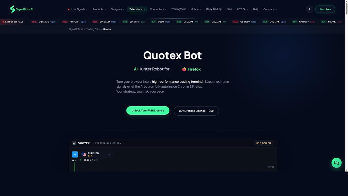 Quotex Bot Chrome Extension
