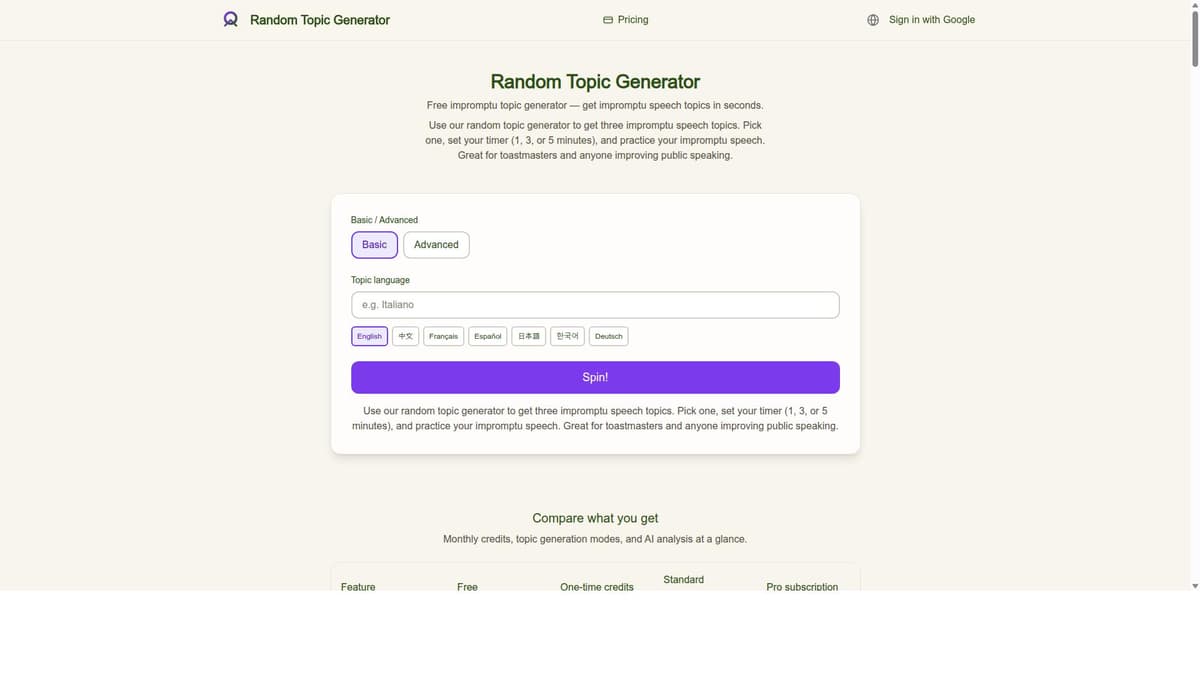 Random Topic Generator