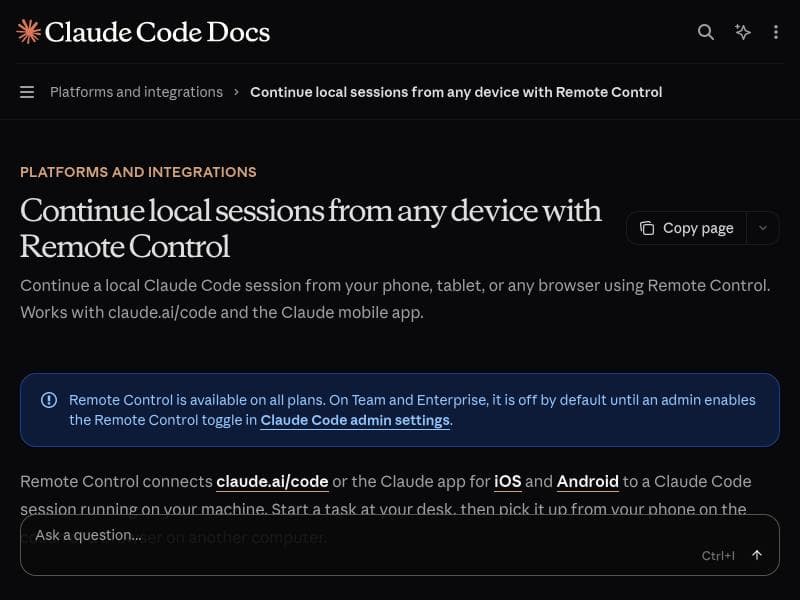 Claude Code Remote Control