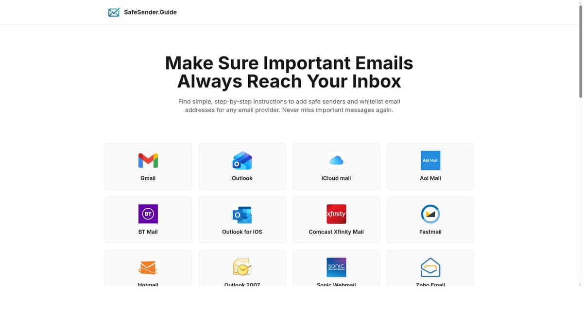 Safe Sender Guide