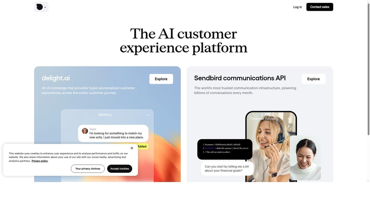 Sendbird AI agent for customer service