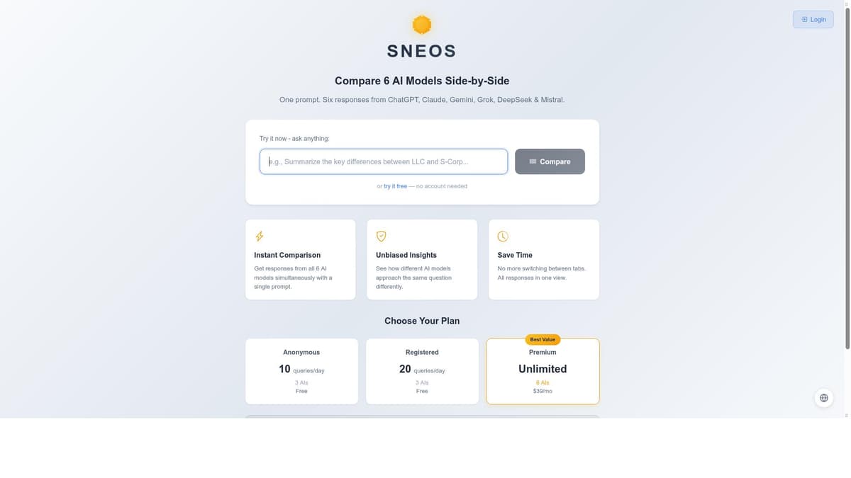 Sneos: Multi-Chat AI Assistant