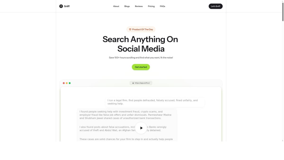 Sniff - Opportunity Search Engine