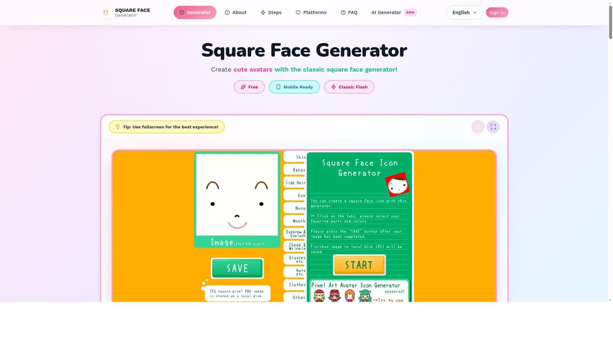 Square Face Generator