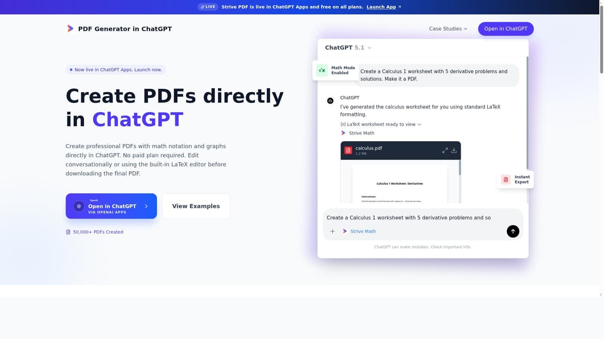 PDF Generator in ChatGPT