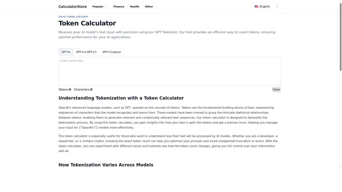 Token Calculator