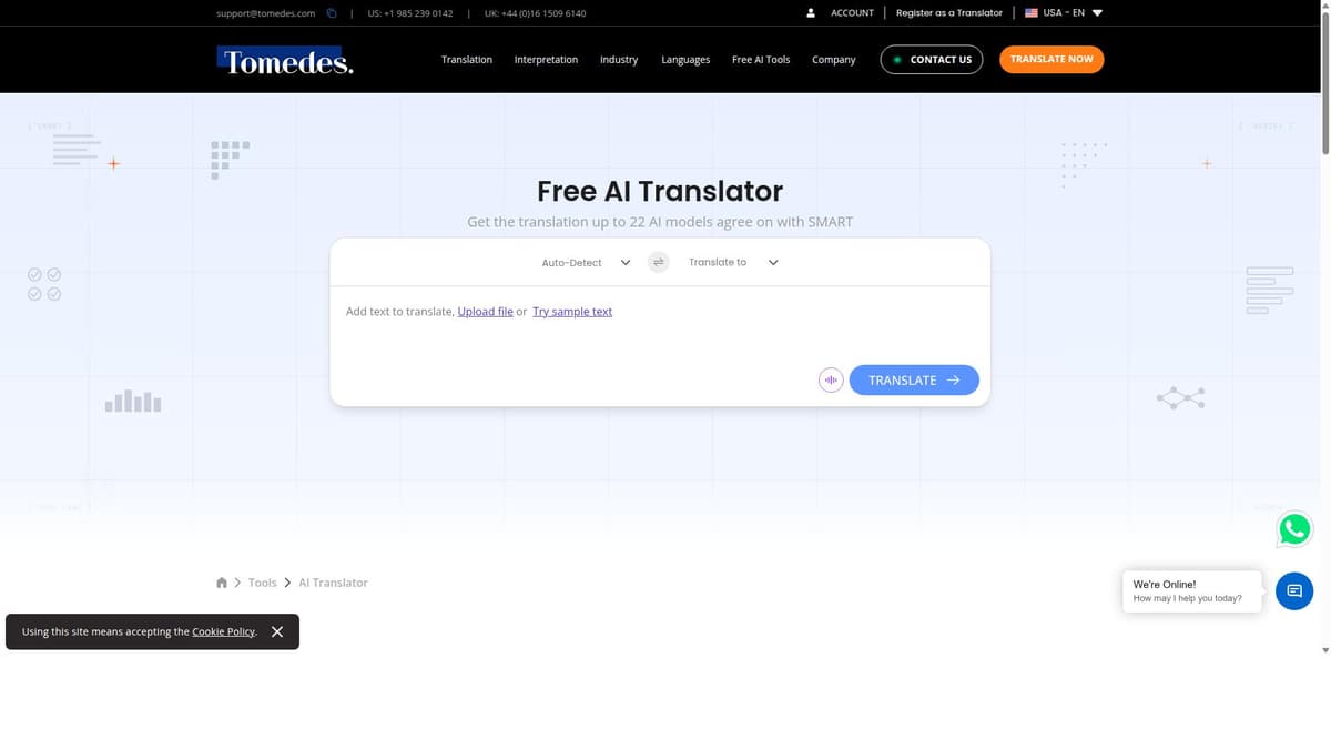 Tomedes AI Translator