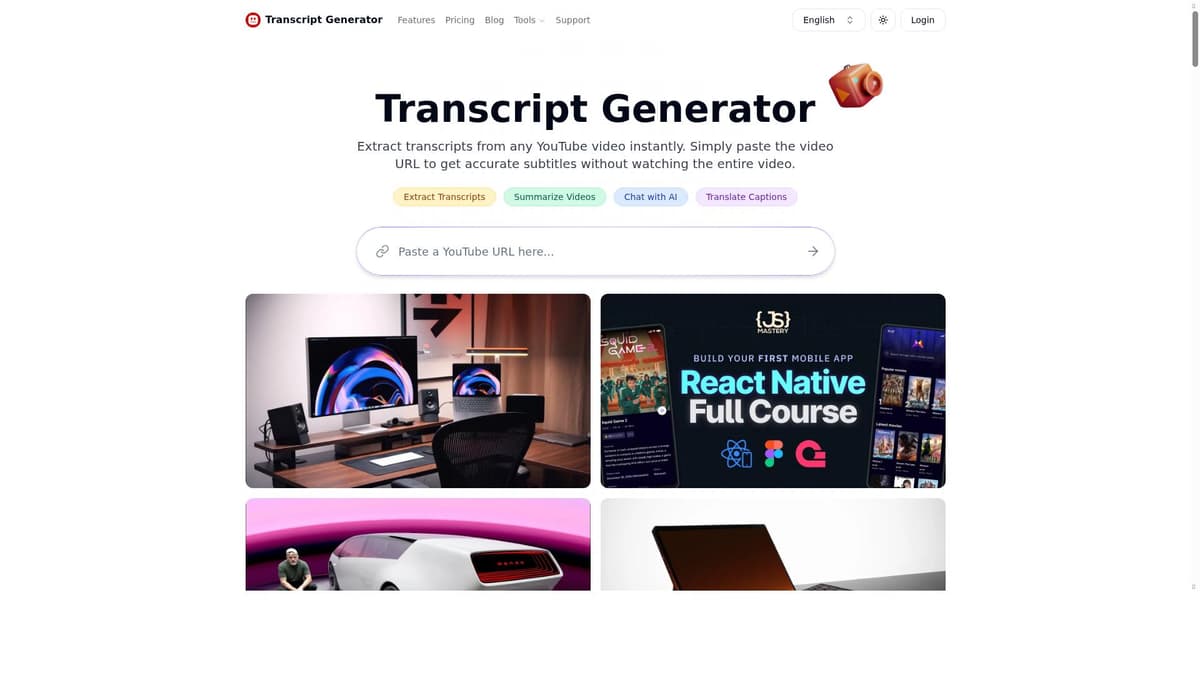 YouTube Transcript Generator