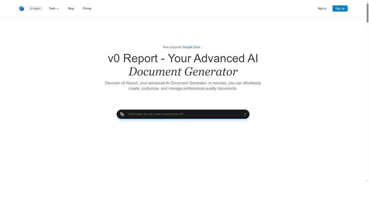 v0 Report