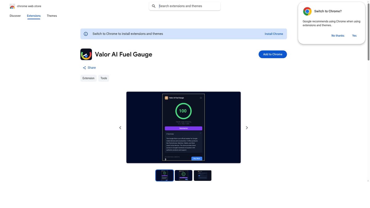 Valor AI Fuel Gauge