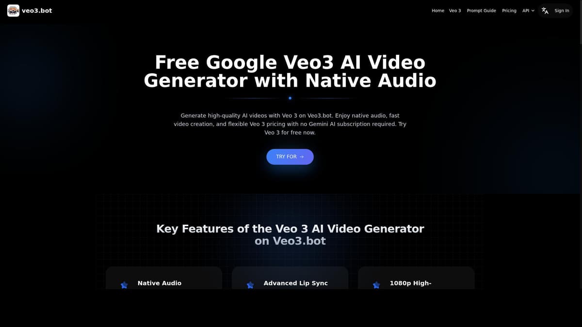 Veo3.bot: Free Access to Google Veo 3 AI Video Generation with Native Audio