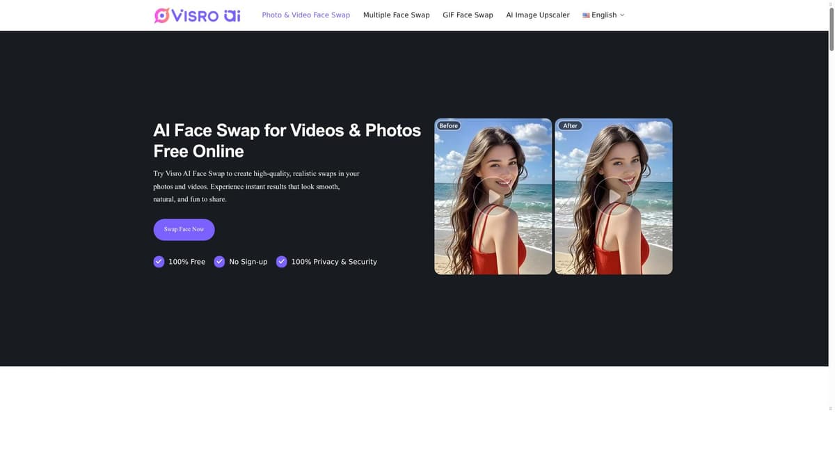 Changing Face with Visro AI Online for Free 