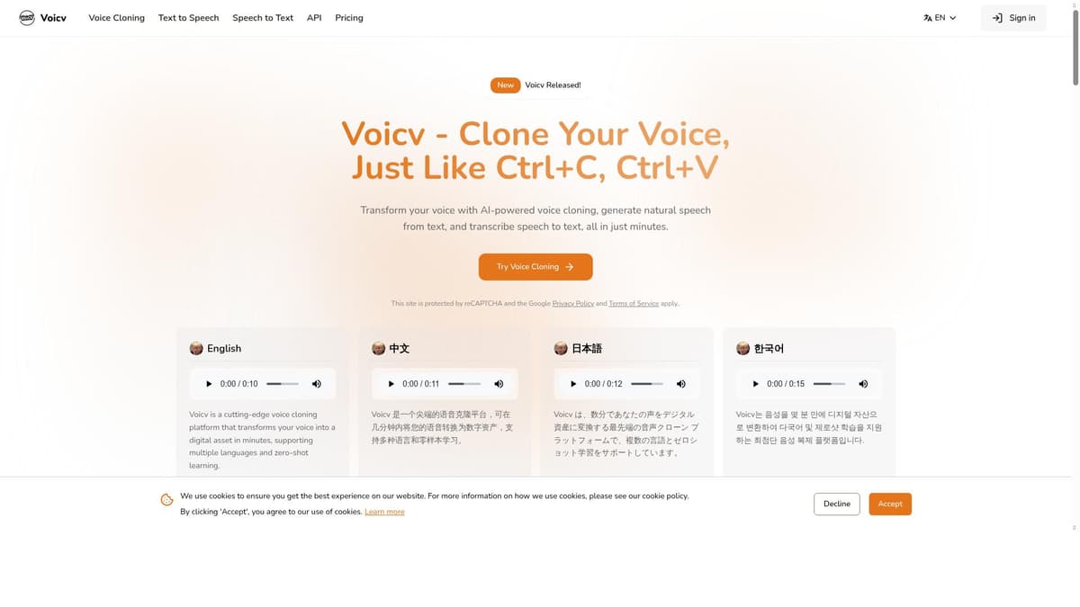 Voicv : Voice clone