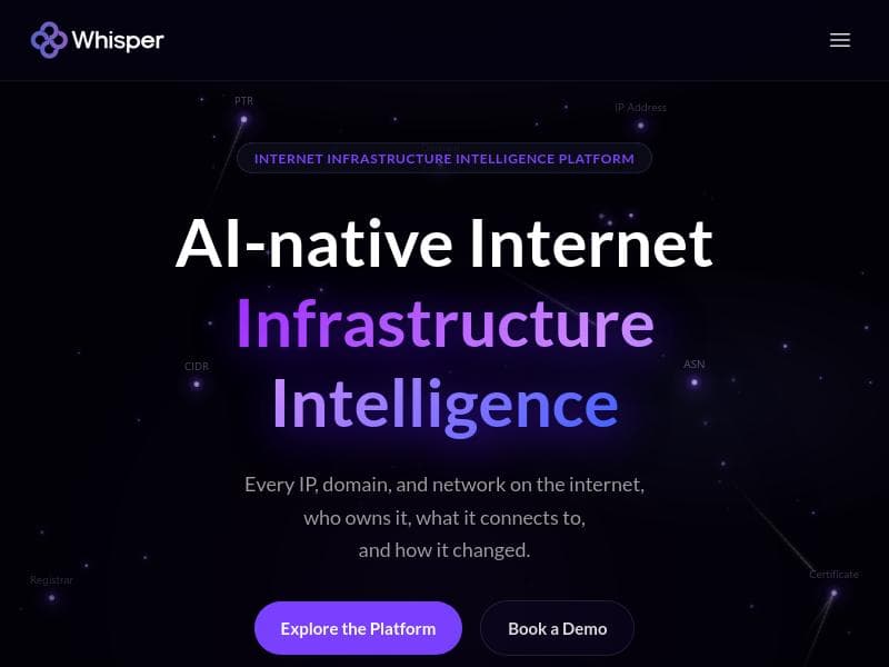 Whisper Internet Infra AI Context