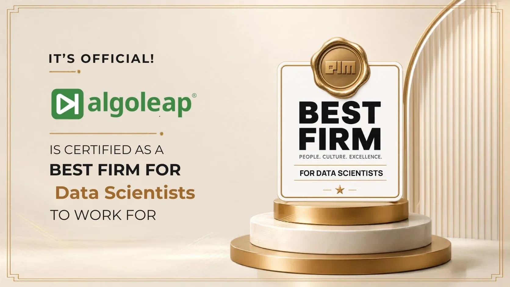 Algoleap Certified as a Best Firm for Data Scientists