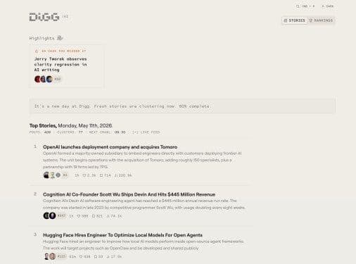 Digg tries again, this time as an AI news aggregator