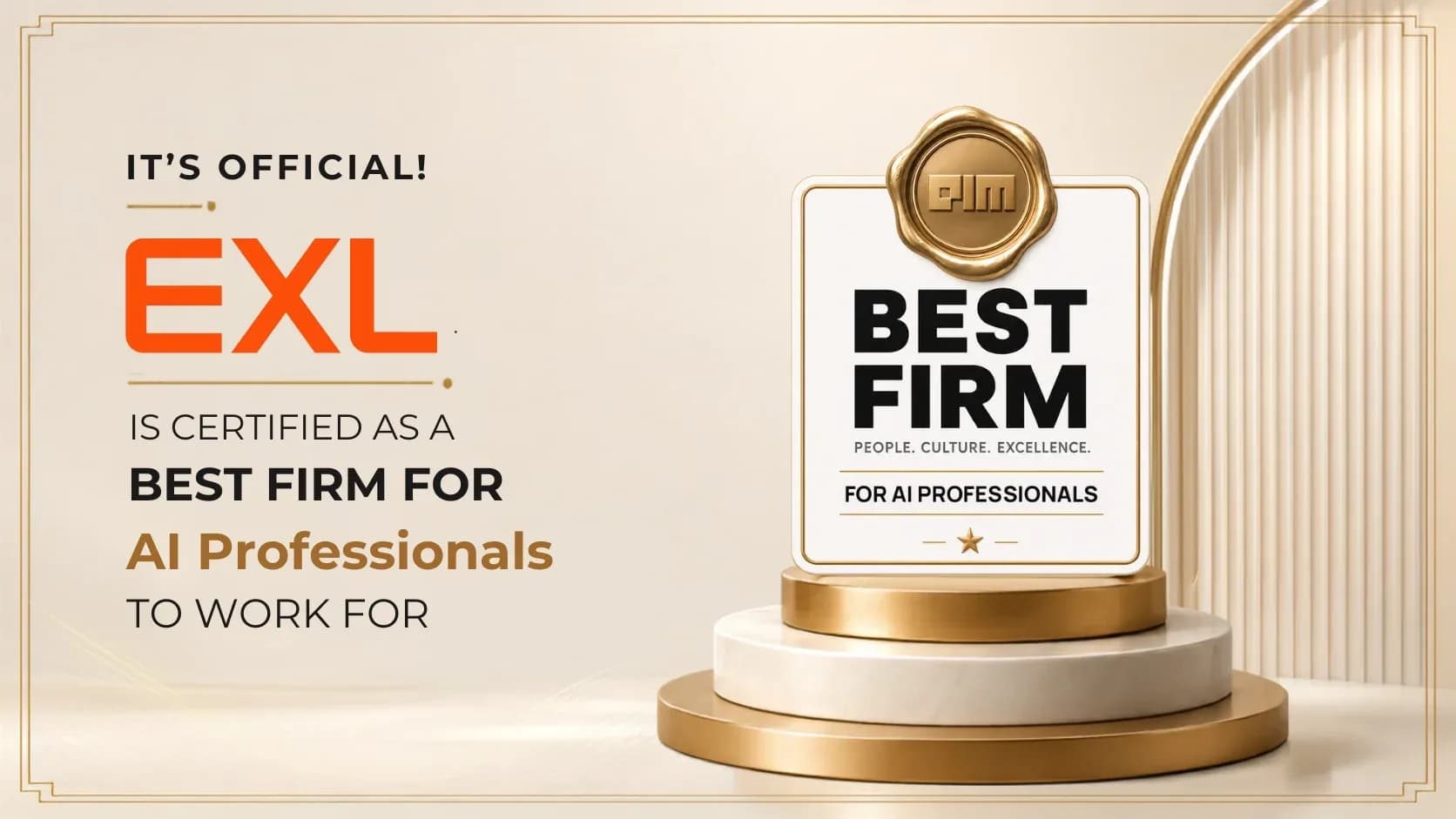 EXL Certified as a Best Firm for AI Professionals