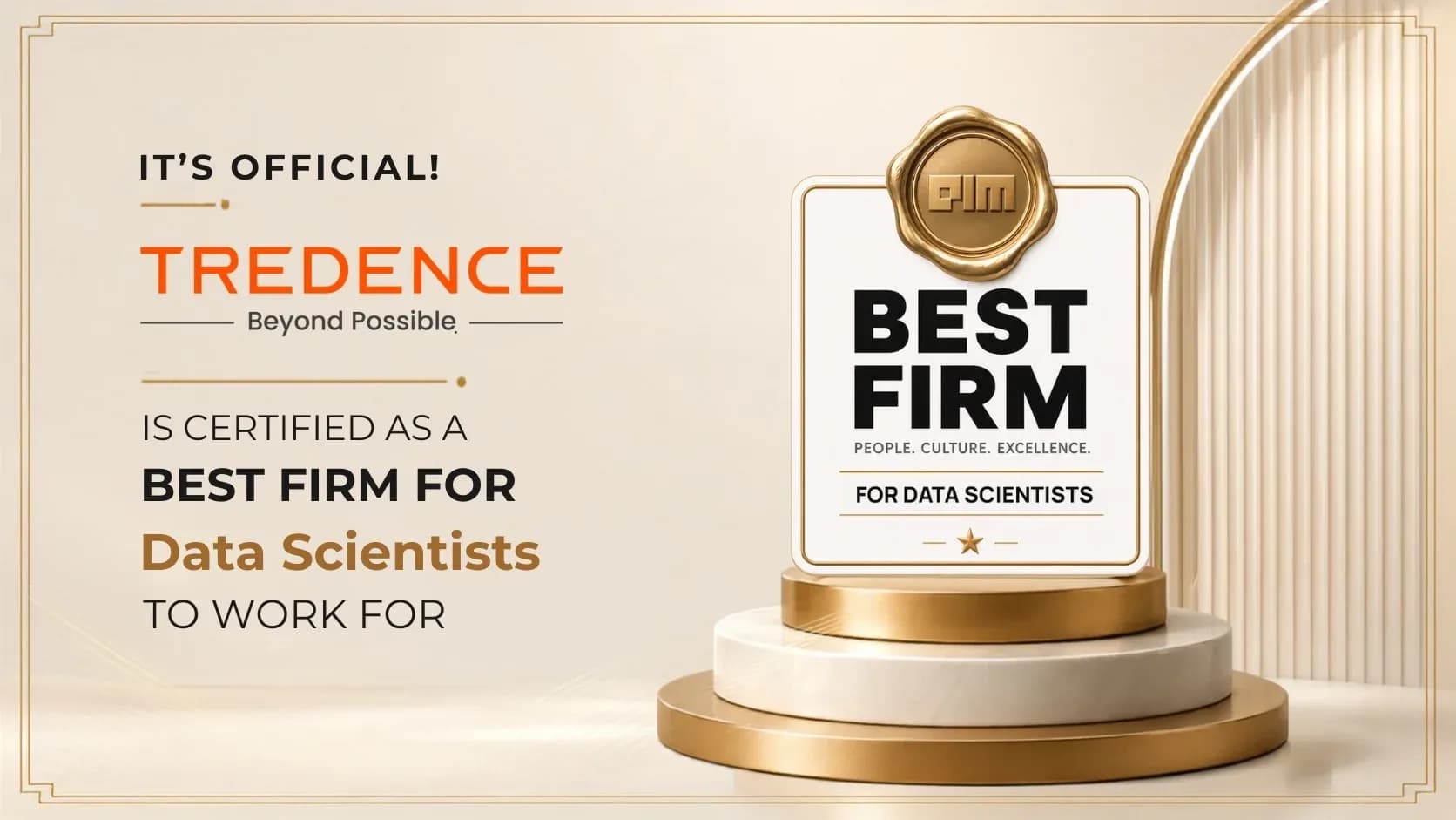 Tredence Certified as a Best Firm for Data Scientists