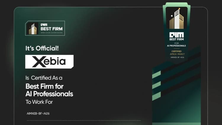 Xebia Certified as a Best Firm for AI Professionals