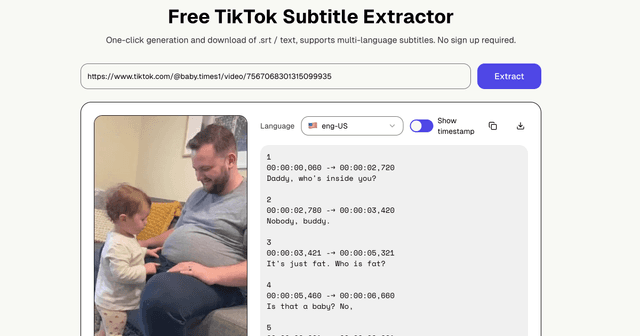 TikTok Transcript Generator