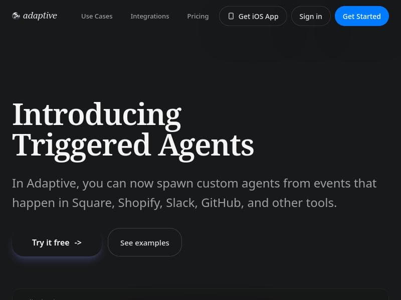 Triggered Agents by Adaptive