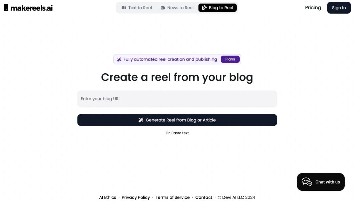 AI Blog to Reels
