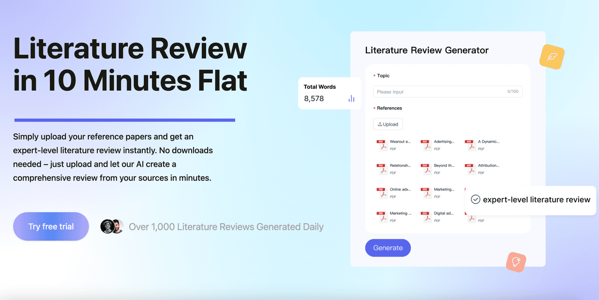 AI Literature Review Generator