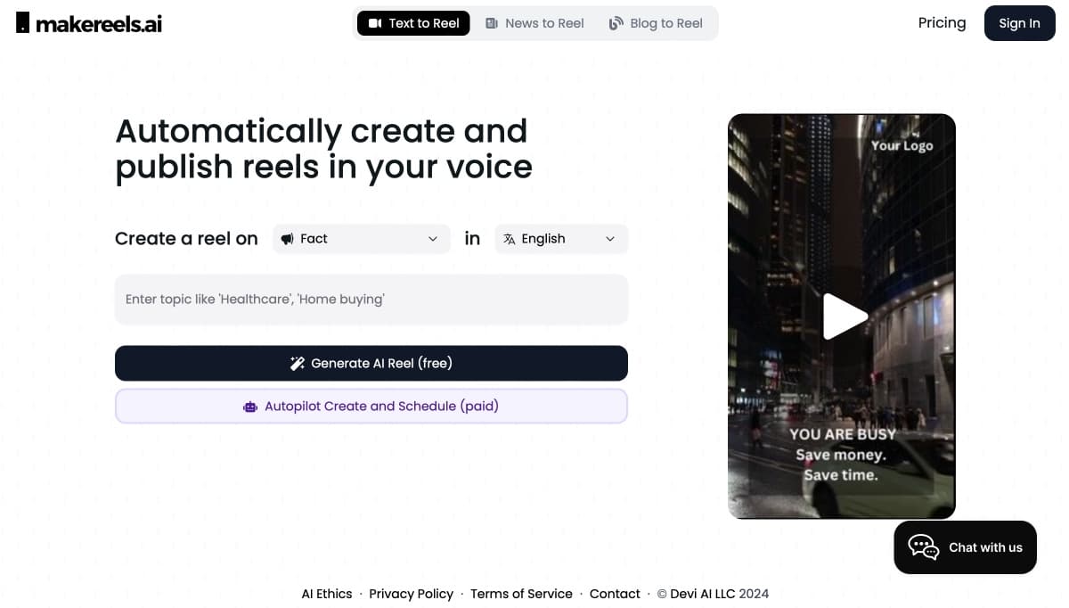 AI Text to Reels