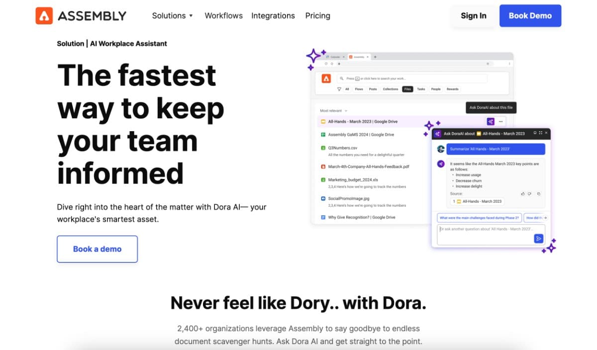 Assembly Dora AI Intranet