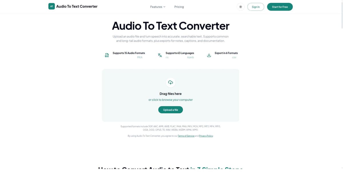 Audio To Text Converter