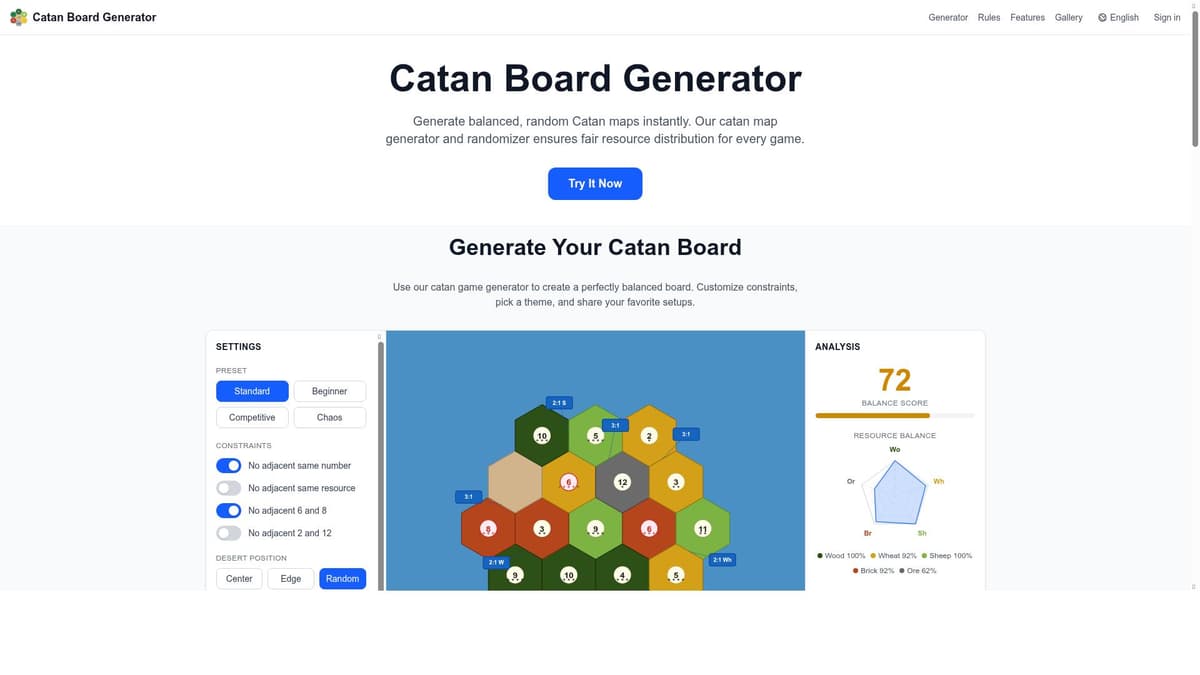 Catan Board Generator