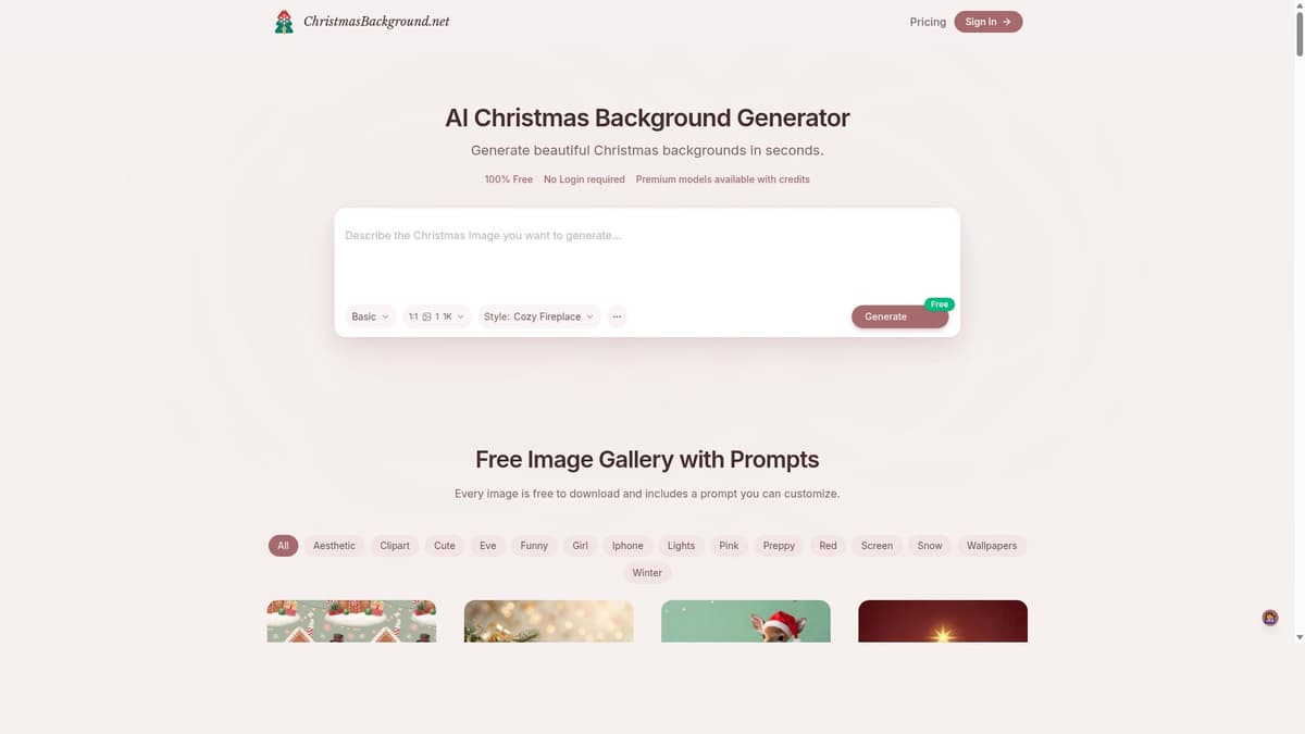 Christmas Backgrounds Gallery and Generation