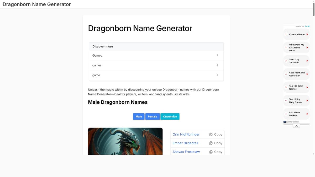 Dragonborn Name Generator