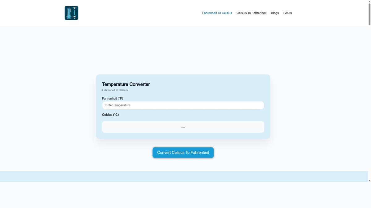 Fahrenheit to Celsius Converter