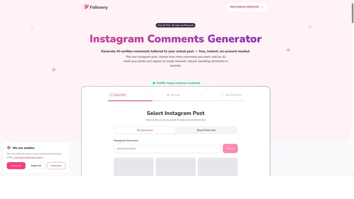 Free Instagram Comment Generator